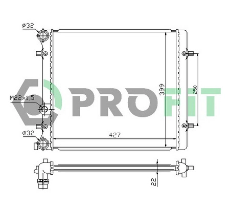 Radiateur, refroidissement du moteur PROFIT PR 9523A1