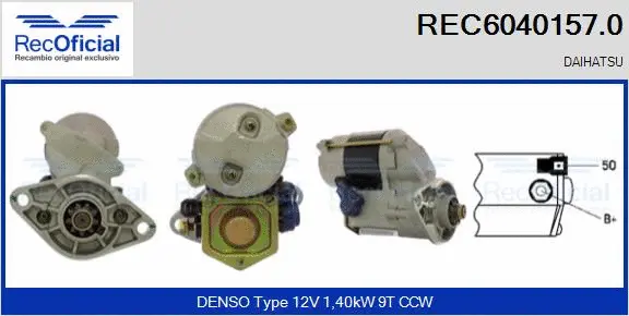 Démarreur RECOFICIAL REC6040157.0