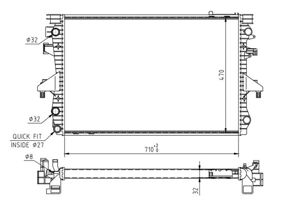 Radiateur, refroidissement du moteur HART 611 623