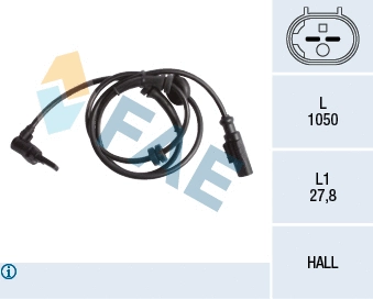 Capteur, vitesse de roue FAE 78250