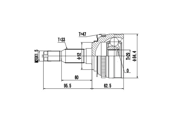 Jeu de joints, arbre de transmission DYNAMATRIX DCV812027