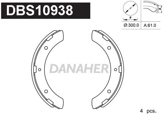Jeu de mâchoires de frein DANAHER DBS10938