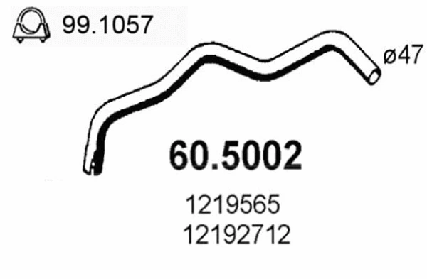 Tuyau d'échappement ASSO 60.5002