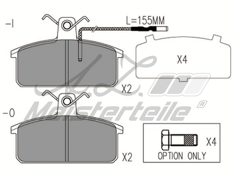 Kit de plaquettes de frein, frein à disque A.Z. Meisterteile AZMT-44-022-2341