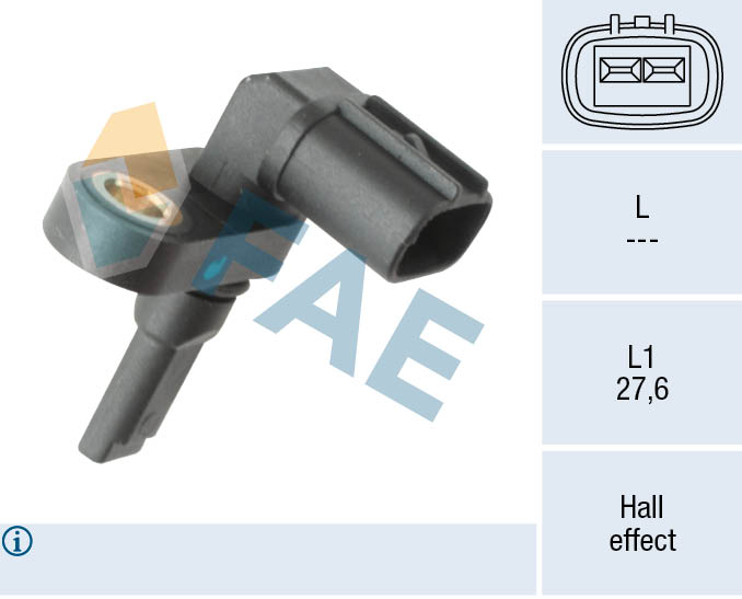 Capteur, vitesse de roue FAE 78705