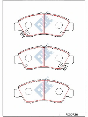 Kit de plaquettes de frein, frein à disque FBK FD5073M
