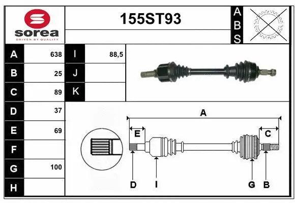 Arbre de transmission STARTCAR 155ST93