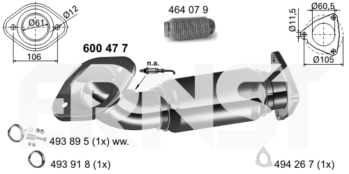 Tuyau d'échappement ERNST 600477