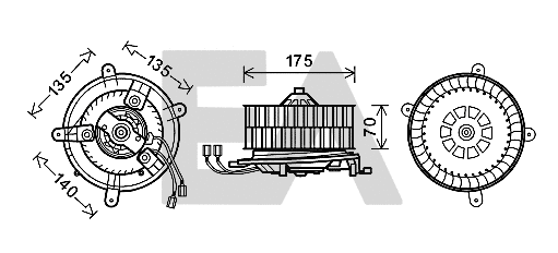Moteur électrique, pulseur d'air habitacle EACLIMA 42A50008
