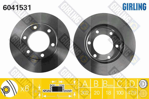Disque de frein GIRLING 6041531