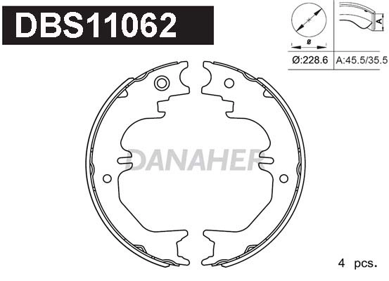 Jeu de mâchoires de frein, frein de stationnement DANAHER DBS11062