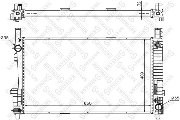 Radiateur, refroidissement du moteur STELLOX 10-25936-SX