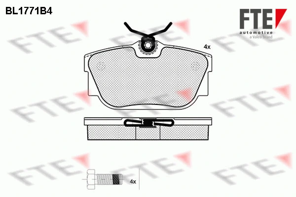 Kit de plaquettes de frein, frein à disque FTE 9010342