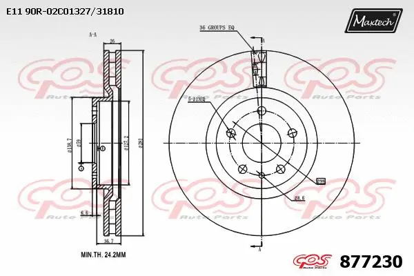Disque de frein MAXTECH 877230