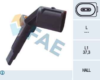 Capteur, vitesse de roue FAE 78090