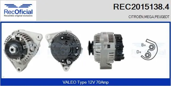 Alternateur RECOFICIAL REC2015138.4
