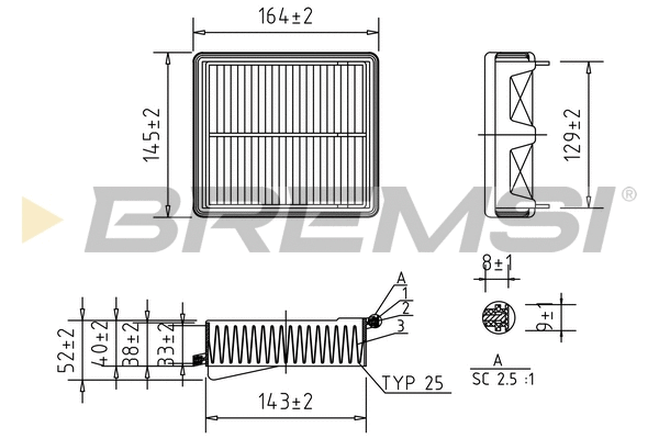 Filtre à air BREMSI FA1135