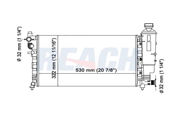 Radiateur, refroidissement du moteur REACH 1.40.14519.523