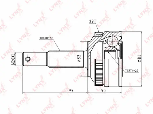 Jeu de joints, arbre de transmission LYNXAUTO CO-5926A