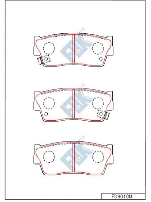 Kit de plaquettes de frein, frein à disque FBK FD9010M