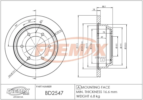 Disque de frein FREMAX BD-2547
