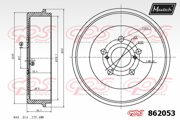 Tambour de frein MAXTECH 862053