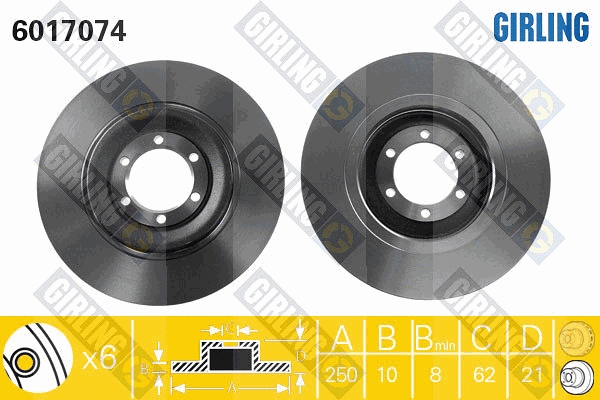 Disque de frein GIRLING 6017074