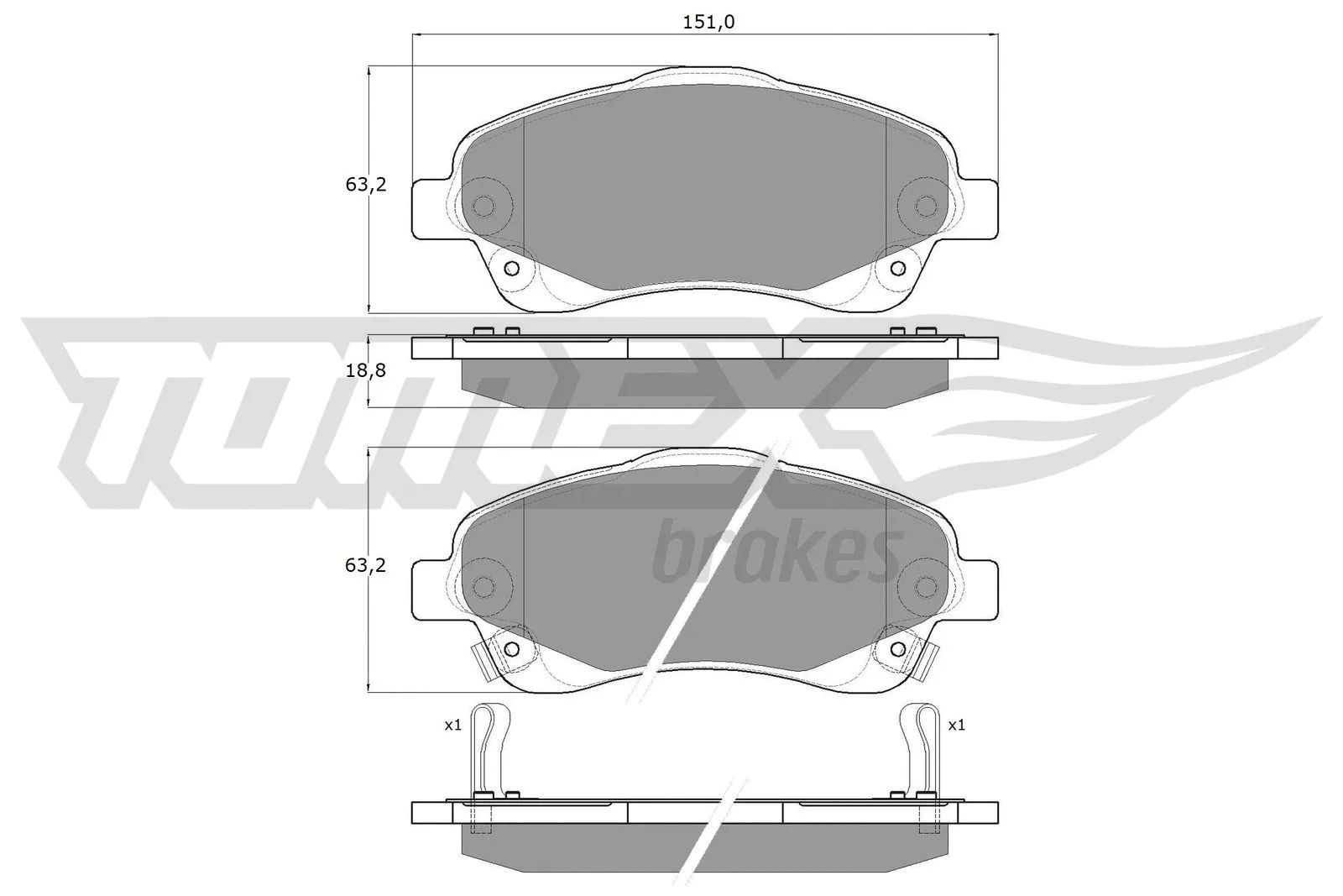 Kit de plaquettes de frein, frein à disque TOMEX Brakes TX 13-61