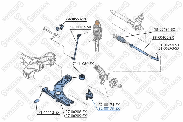 Rotule de suspension STELLOX 52-00175-SX