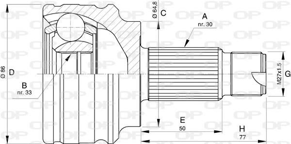 Jeu de joints, arbre de transmission OPEN PARTS CVJ5726.10