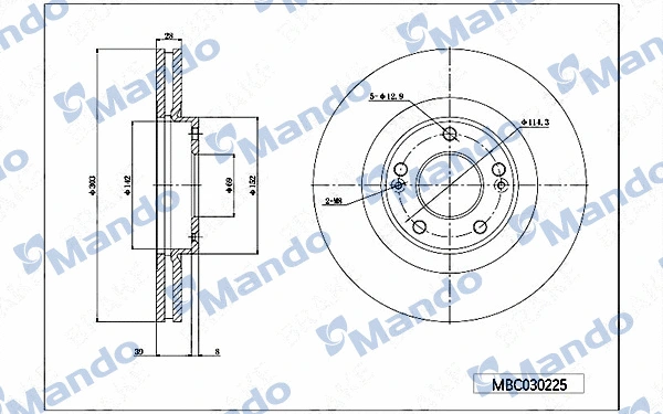 Disque de frein MANDO MBC030225
