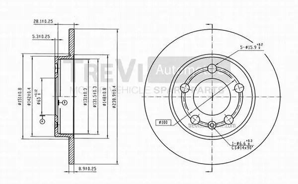 Disque de frein TREVI AUTOMOTIVE BD1051