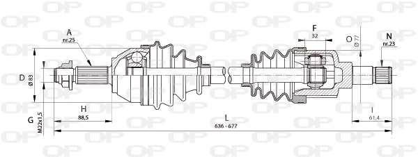 Arbre de transmission OPEN PARTS DRS6321.00