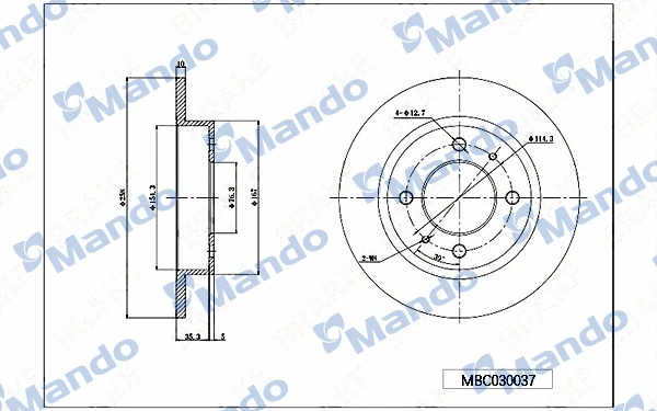 Disque de frein MANDO MBC030037