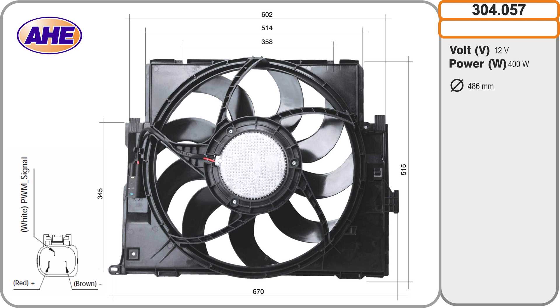 Ventilateur, refroidissement du moteur AHE 304.057
