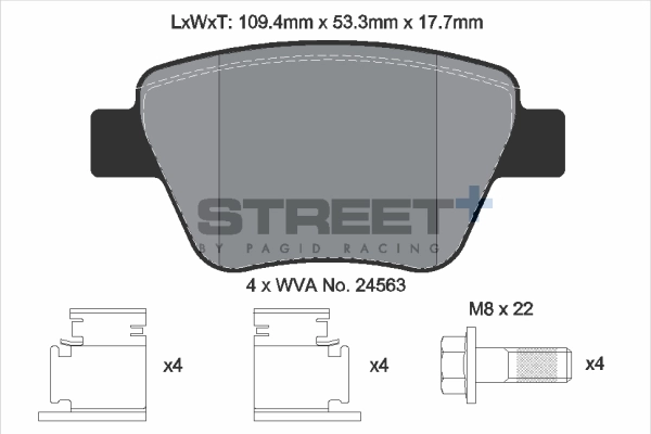 Kit de plaquettes de frein, frein à disque PAGID Racing T8080SP2001