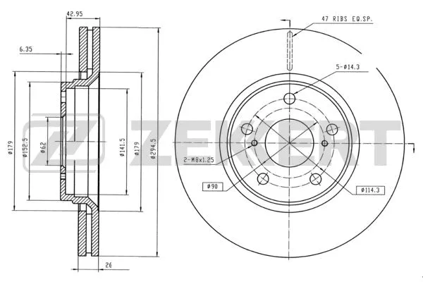 Disque de frein ZEKKERT BS-5340B