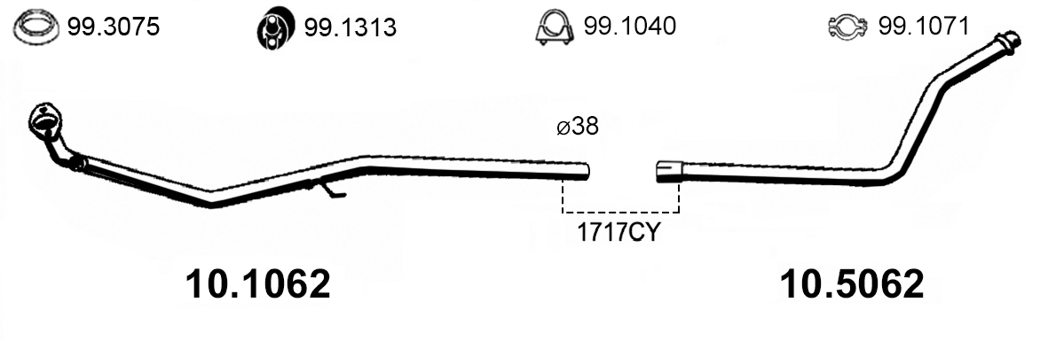 Tuyau d'échappement ASSO 10.5062
