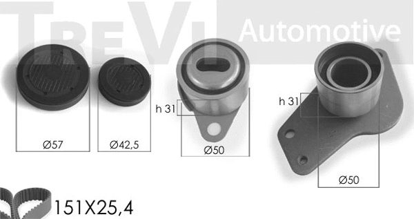 Kit de courroie crantée TREVI AUTOMOTIVE KD1017