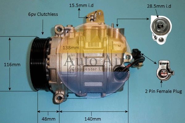 Compresseur, climatisation AUTO AIR GLOUCESTER 14-0273