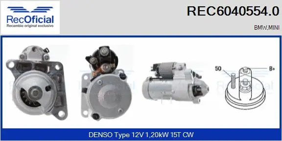 Démarreur RECOFICIAL REC6040554.0