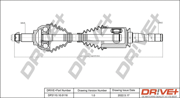 Arbre de transmission Dr!ve+ DP2110.10.0116