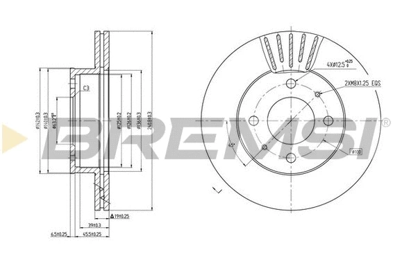 Disque de frein BREMSI CD7632V