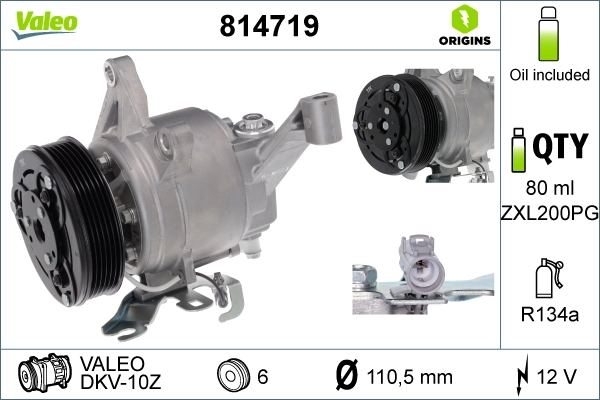 Compresseur, climatisation VALEO 814719