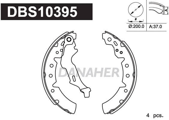 Jeu de mâchoires de frein DANAHER DBS10395