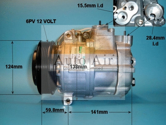 Compresseur, climatisation AUTO AIR GLOUCESTER 14-1238