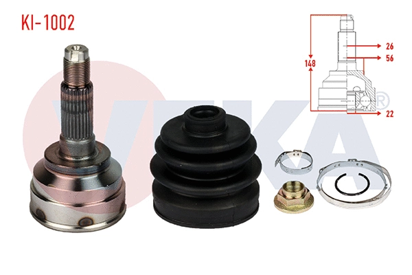 Jeu de joints, arbre de transmission VEKA KI-1002