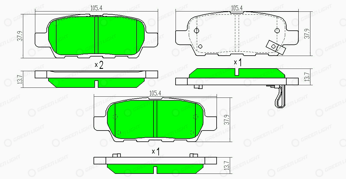 Kit de plaquettes de frein, frein à disque Automotive Adriado GLBP0057