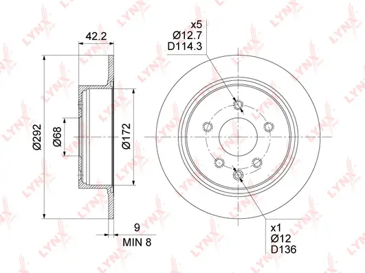Disque de frein LYNXAUTO BN-1793