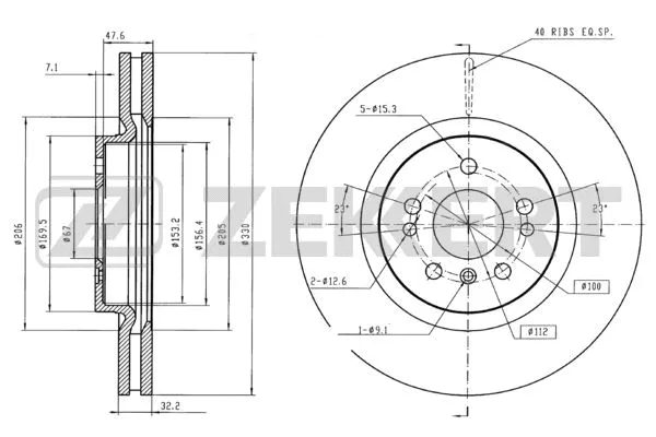 Disque de frein ZEKKERT BS-5838B